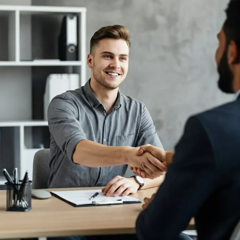 a small business owner actively hiring a new employee