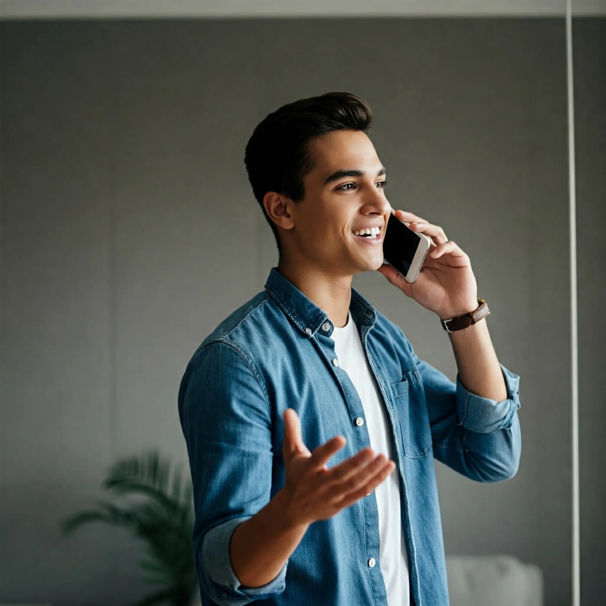 Young man on a sales call